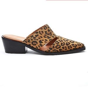 Brand New! Coconuts by Matisse Beckett leopard print leather mules size 7